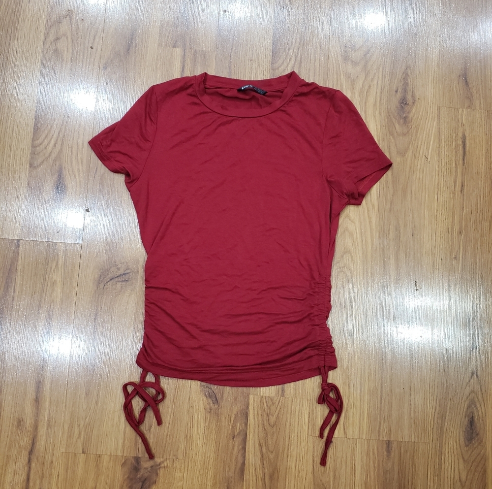 Shein Crew Neck fitted side-tie shirt!